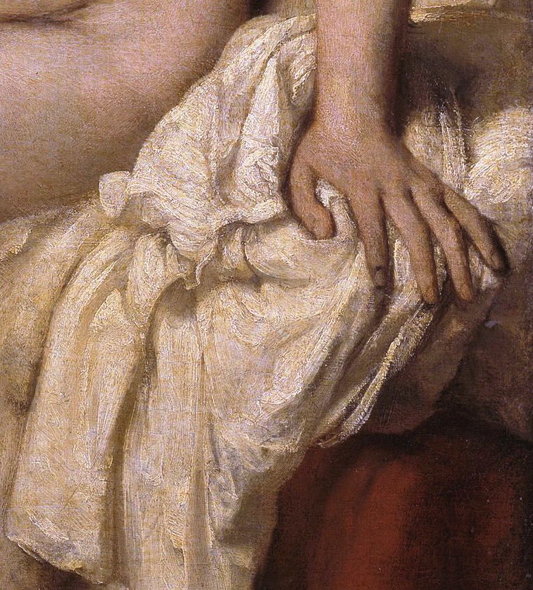 Rembrandt Harmenszoon van Rijn, Bathsheba with King David's Letter (detail) (1654), oil on canvas, 142 x 142 cm, Musée du Louvre, Paris. Wikimedia Commons.