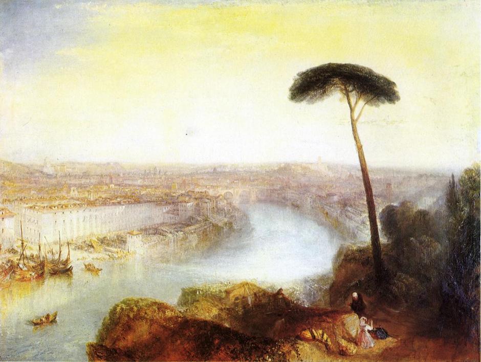 Joseph Mallord William Turner, Rome, from Mount Aventine (1835), oil on canvas, 92.7 x 125.7 cm, Private collection. WikiArt. Sold in Dec 2014 for £30.3 million.