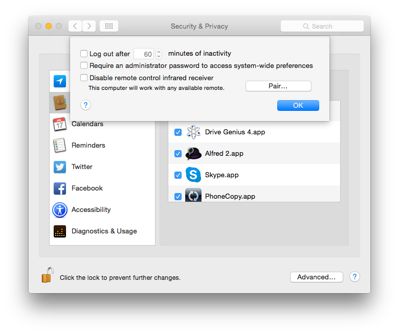 Check the Advanced settings using the Advanced... button.