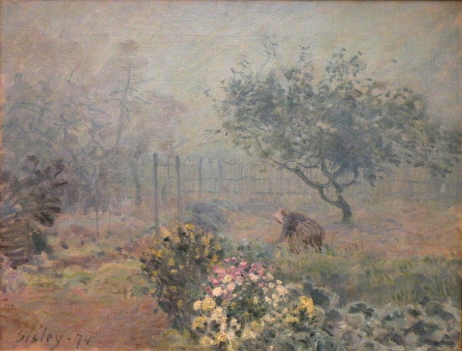 Alfred Sisley, Fog, Voisins (1874), oil on canvas, 50.5 x 65 cm, Musée d'Orsay, Paris. EHN & DIJ Oakley.