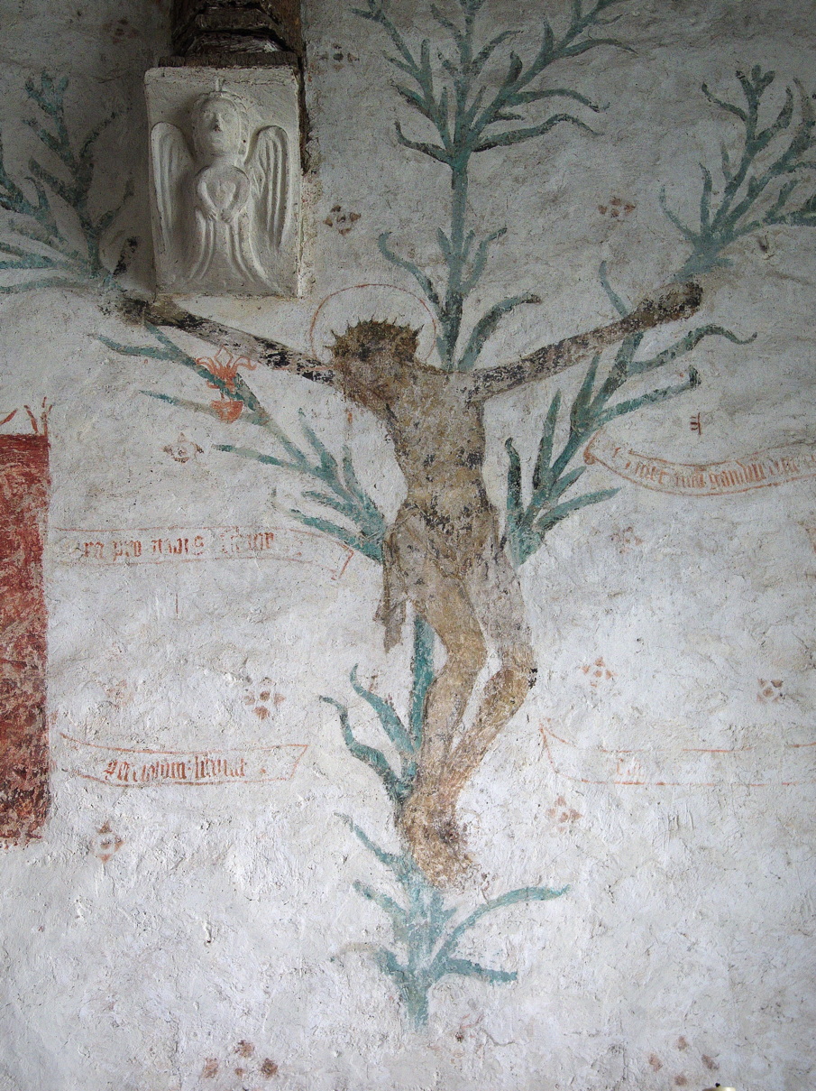 Anonymous, Lily Crucifix (c 1450), ?tempera on plaster, Godshill Village Parish Church, Isle of Wight.