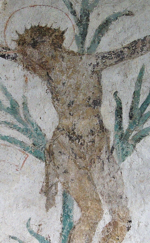 Anonymous, Lily Crucifix (detail) (c 1450), ?tempera on plaster, Godshill Village Parish Church, Isle of Wight.