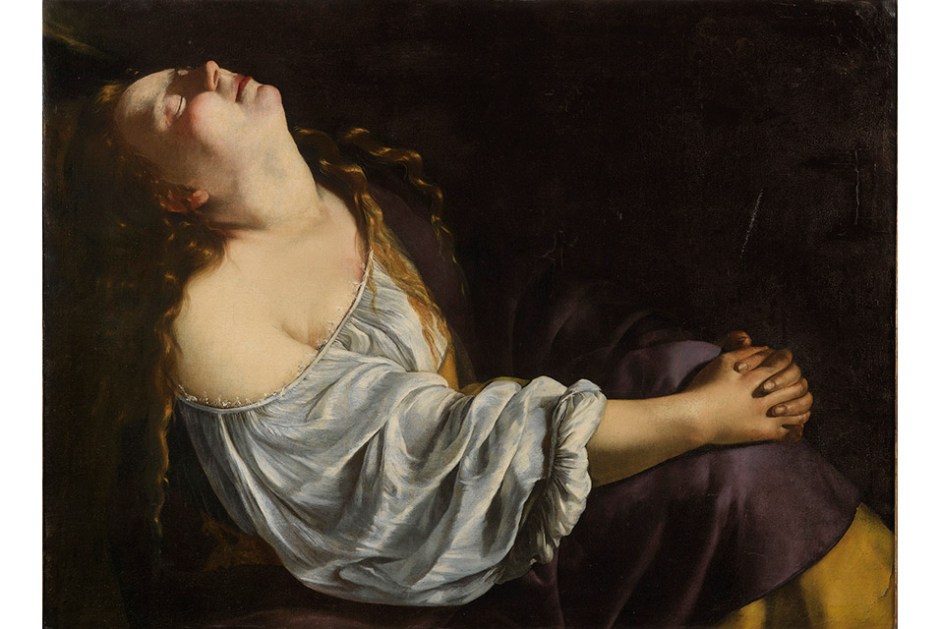 Artemisia Gentileschi, Mary Magdalene in Ecstasy (1613-20), oil on canvas, 81 x 105 cm, Private collection (sold Sotheby's Paris 26 June 2014). Wikimedia Commons.