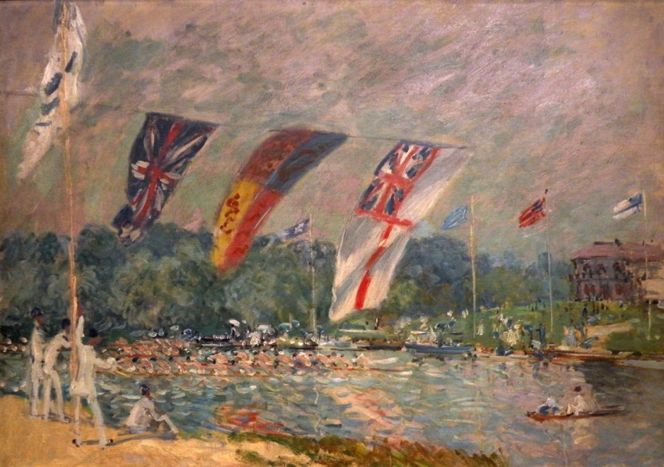 Alfred Sisley, Regattas at Molesey (1874), oil on canvas, 66 x 91.5 cm, Musée d'Orsay, Paris. EHN & DIJ Oakley.