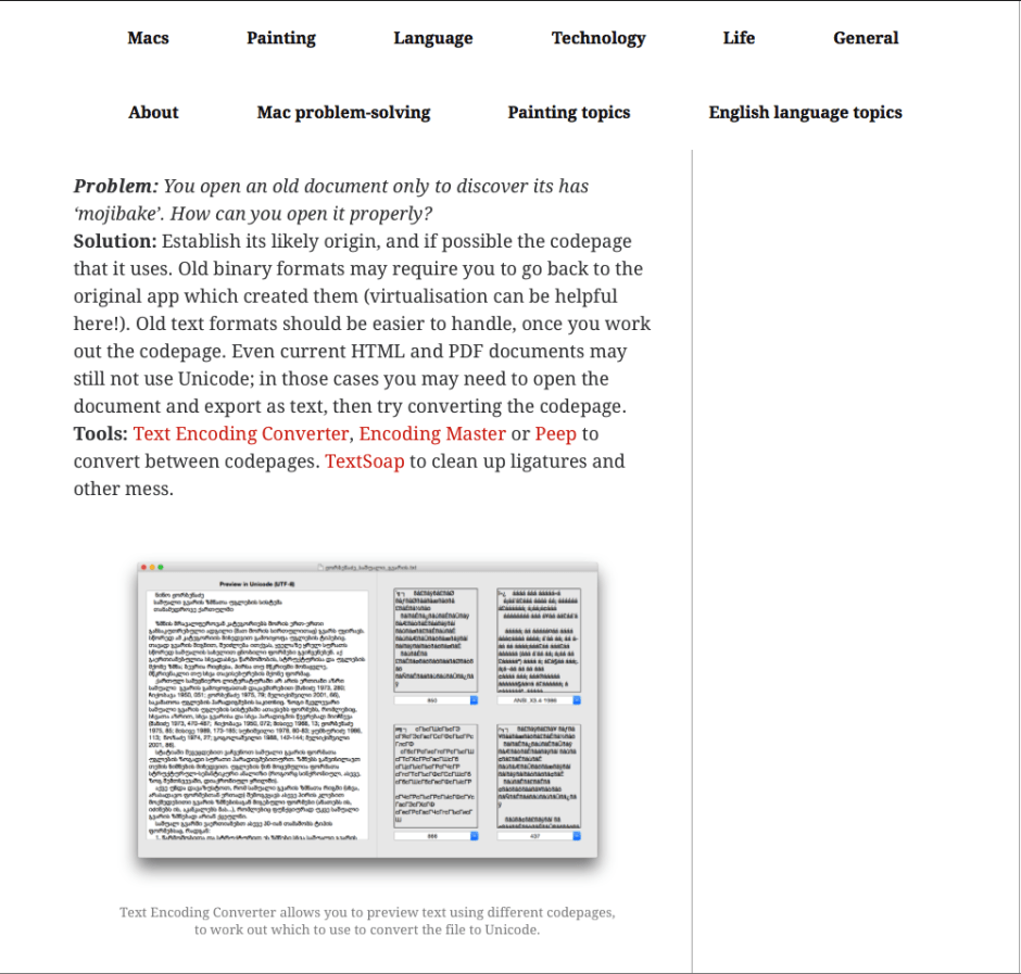 This is how the excerpt looked when rendered from HTML in Safari.