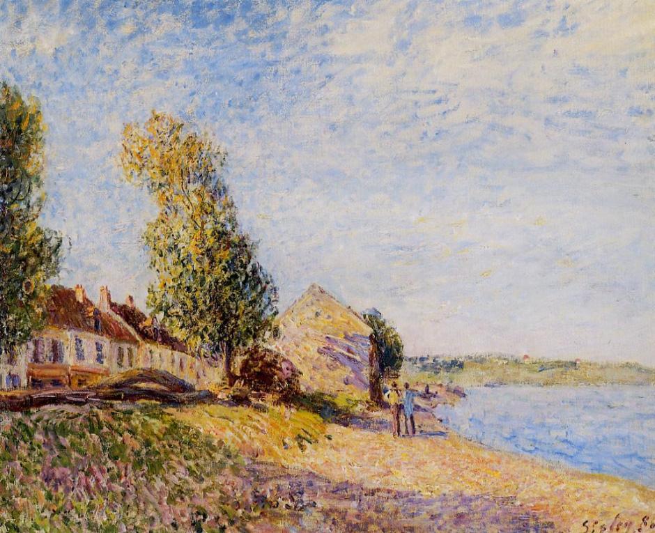 Alfred Sisley, Saint Mammès (1885), oil on canvas, 54 x 73 cm, Private collection. WikiArt.