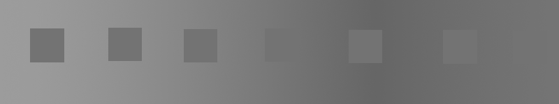 Simultaneous contrast with changing lightness alone. The grey squares appear to change lightness as the background lightness changes. This is the desaturated version of the coloured illusion shown here.