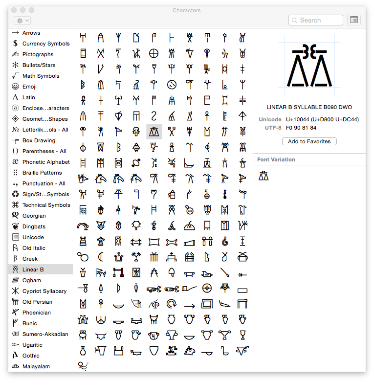 View Unicode characters using the Character Viewer built into OS X.