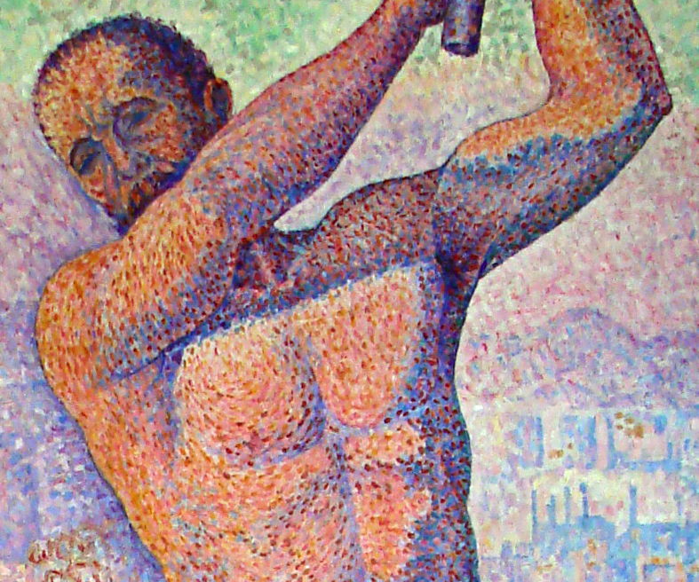 Paul Signac, The Demolisher (detail) (1897-9), oil on canvas, 250 x 152 cm, Musée de Beaux-Arts, Nancy. WikiArt, Wikimedia Commons.