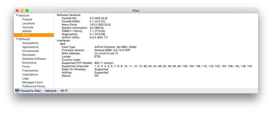 About This Mac's System Report will show you which wireless protocols your Mac supports.