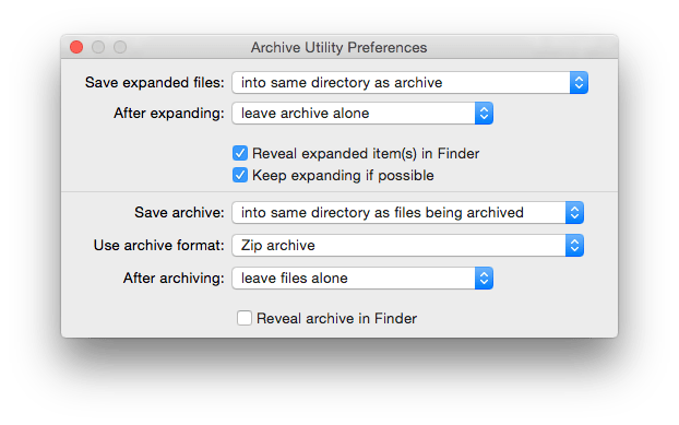 Apple's free Archive Utility only supports Zip and GnuZip (.gz) formats, but is simple to use.