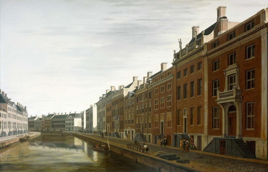 Gerrit Adriaensz Berckheyde, The Bend in the Herengracht near the Nieuwe Spiegelstraat in Amsterdam, 1672, oil on panel, 40.5 x 63 cm, Rijksmuseum, Amsterdam. Wikimedia Commons.