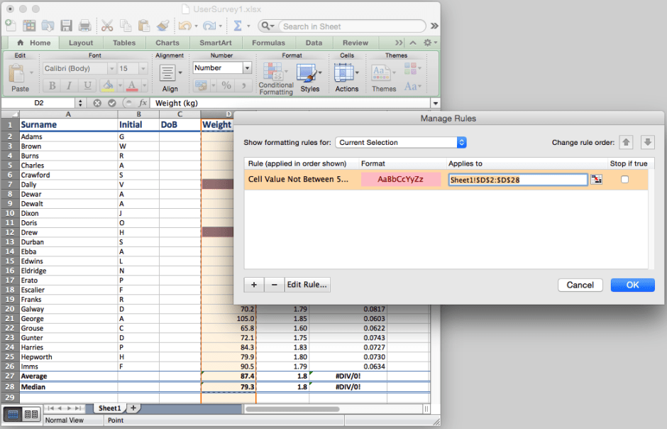 In Excel, select the range of cells and configure their Conditional Formatting.