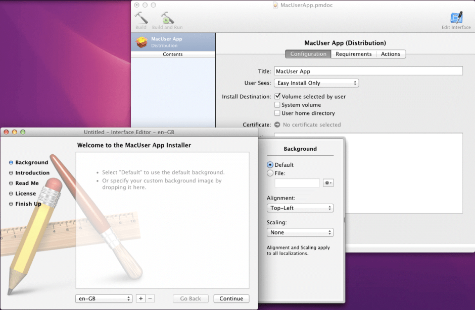 PackageMaker was bundled with Xcode, but no longer works under Yosemite; package-making features in Xcode are now not intended for general use in this way.