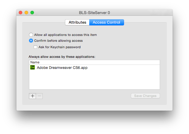 Each entry in a keychain has access to it explicitly controlled.