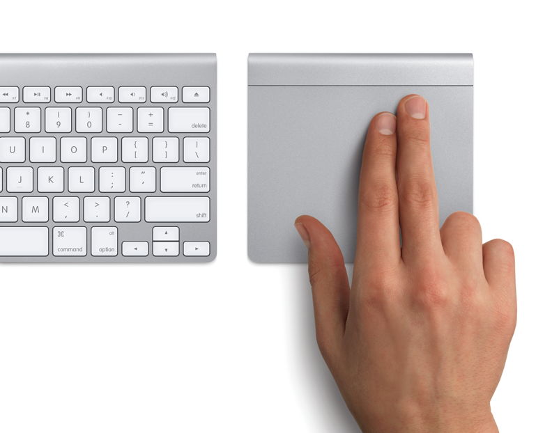 The Apple Magic Trackpad and Wireless Keyboard. Courtesy of, and © Apple.