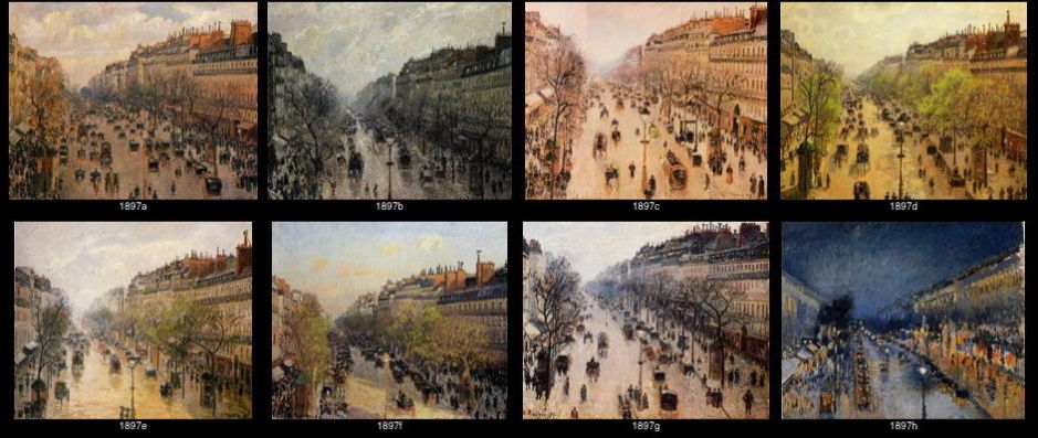 Camille Pissarro, some of the "Boulevarde Montmartre" series of 1897.