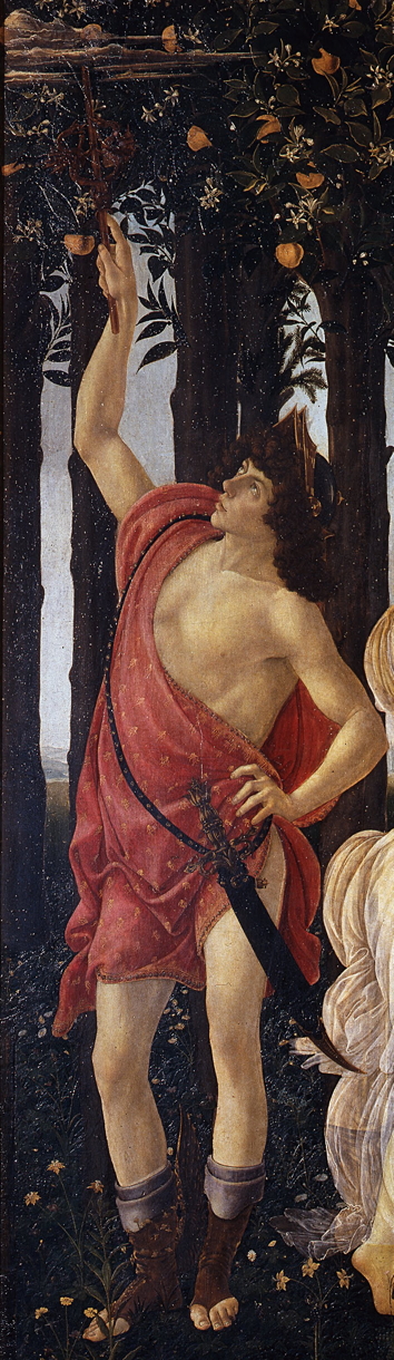 Sandro Botticelli (Alessandro di Mariano di Vanni Filipepi), Primavera (Spring) (detail) (c 1482), tempera on panel, 202 x 314 cm, Galleria degli Uffizi, Florence. Wikimedia Commons. 