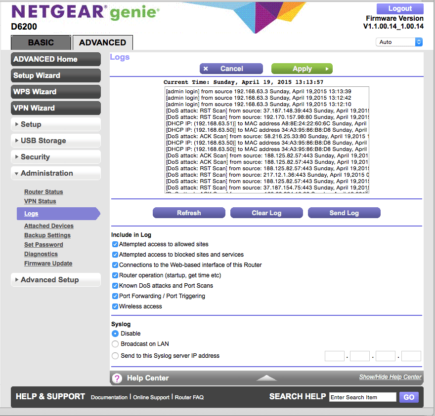 When did you last check your modem-router's firewall logs to see if you had come under attack?