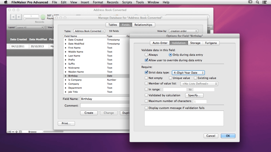 Keep dates in databases using properly checked fields.