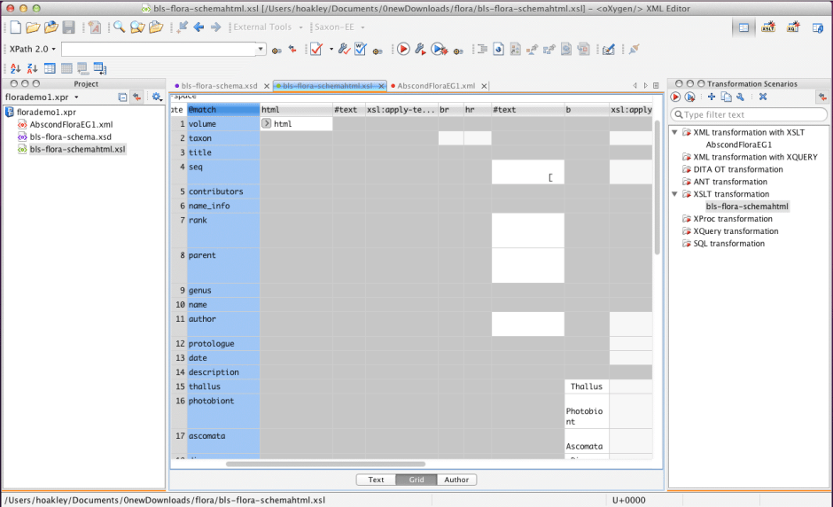 oXygen supports a wide range of transform and processing options.