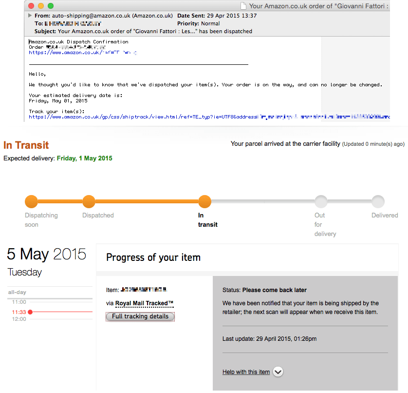 Today is the 5th of May. How can amazon.co.uk expect this to be delivered on 1 May?