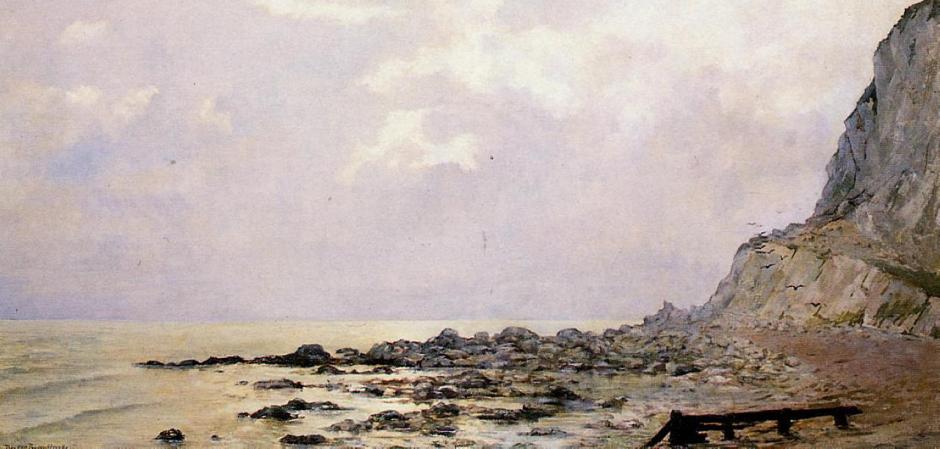 Théo van Rysselberghe, The Cliffs of Douvres (1881), oil on canvas, dimensions not known, Private collection. WikiArt.