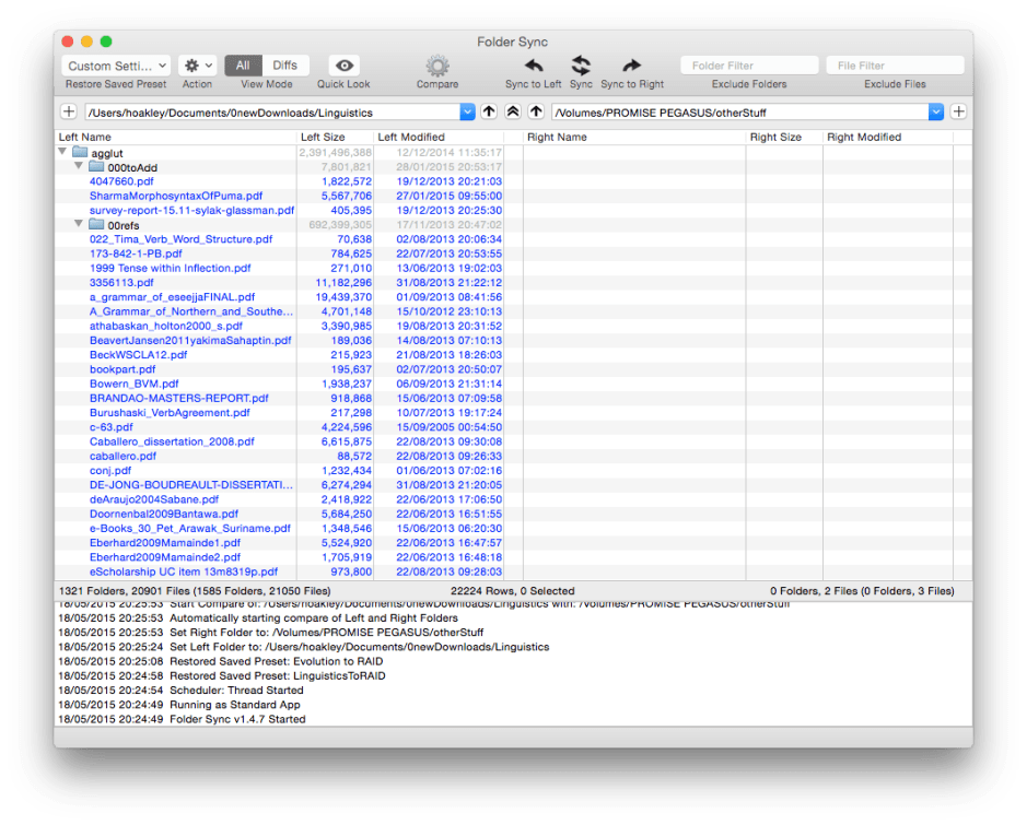 Folder Sync, from the App Store, can maintain backup copies of elaborate folder hierarchies for you.