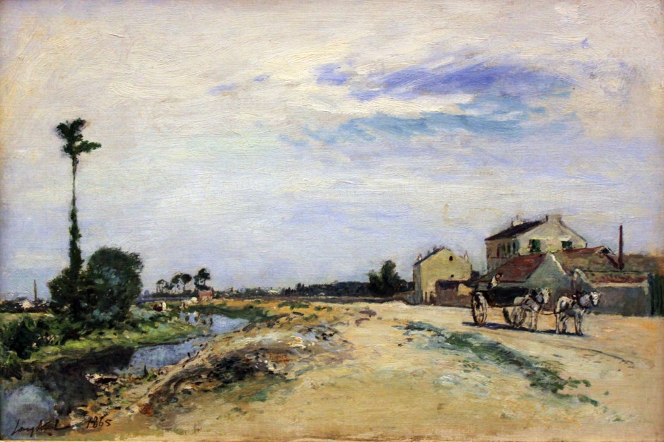 Johan Barthold Jongkind, Little Channel on the Seine at Meudon (1865), media and dimensions not known, Alte Nationalgalerie, Berlin. Wikimedia Commons.