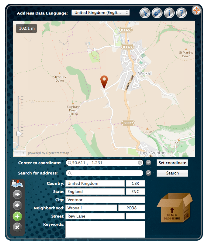 GeoNamesTagger provides a simple way of tagging images which lack location information.