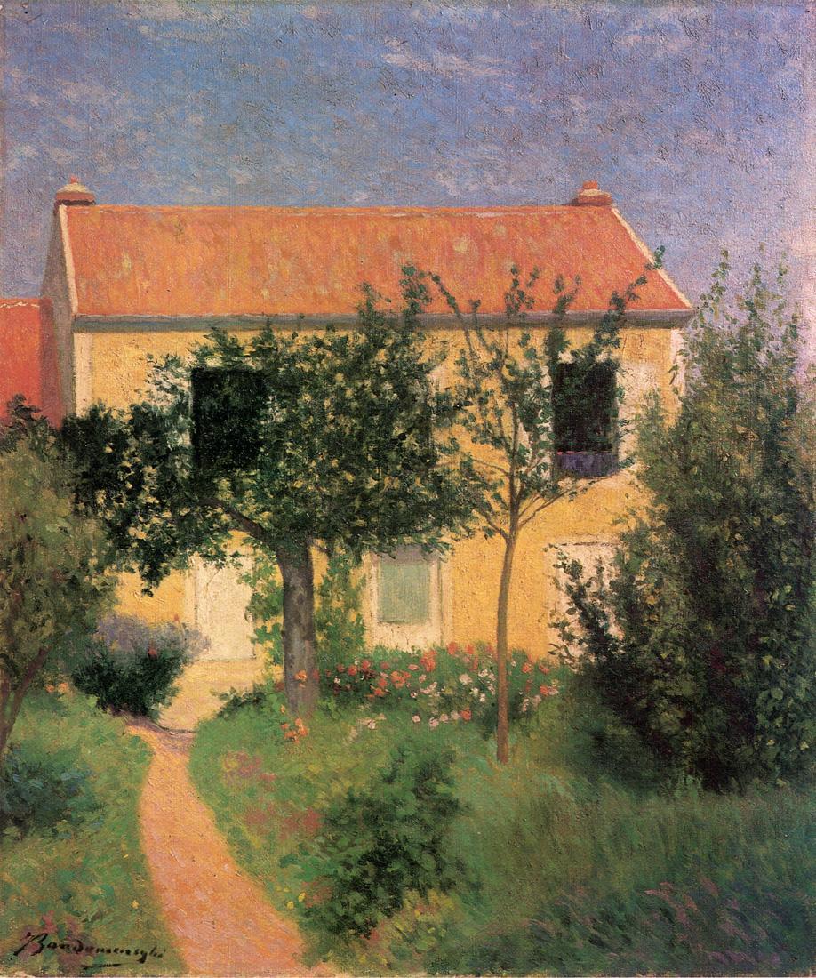 Federico Zandomeneghi, The Red Roof (date unknown), oil on canvas, 53.3 x 45.7 cm, Private collection. WikiArt.