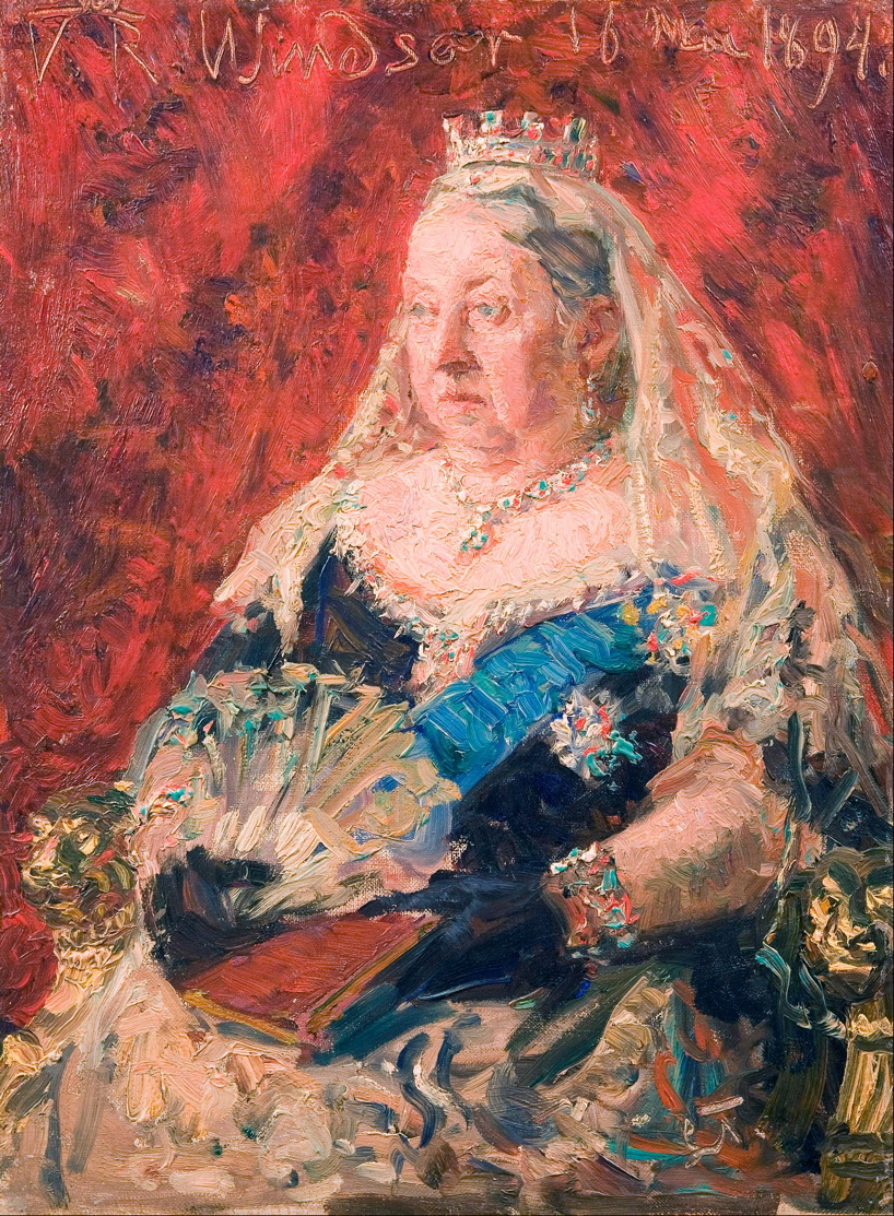 Laurits Tuxen, Portrait of Queen Victoria (1894), oil on canvas, 41 x 30.5 cm, The Hirschsprung Collection, Denmark. Wikimedia Commons.