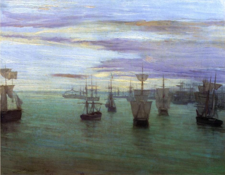James Abbott McNeill Whistler, Crepuscule in Flesh Colour and Green: Valparaiso (1866), oil on canvas, 58.4 x 75.5 cm, The Tate Gallery, London. WikiArt.