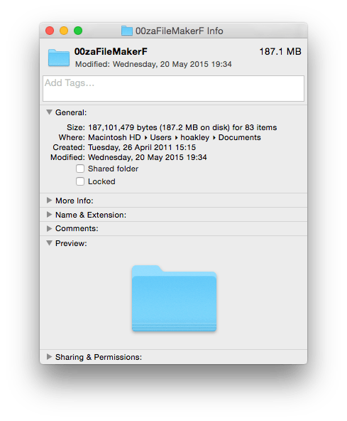 Finder's Get Info dialog will show you the date of creation and modification of a folder.