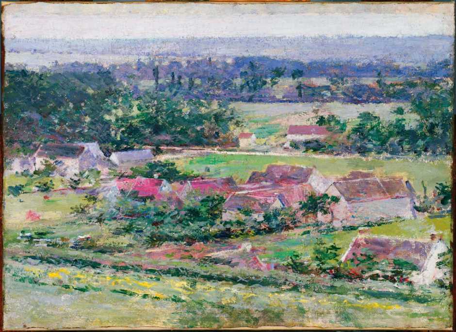 Theodore Robinson, Giverny (c 1889), oil on canvas, 40.6 x 55.9 cm, The Phillips Collection, Washington, DC. Wikimedia Commons.