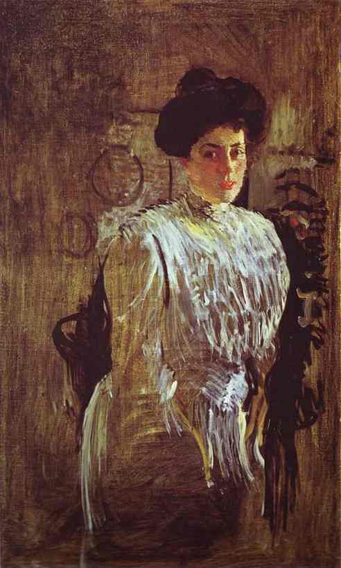 Valentin Alexandrovich Serov, Portrait of Margarita Morozova (1910), oil on canvas, 143 x 84 cm, Art Museum of Dnepropetrovsk, Ukraine. WikiArt.