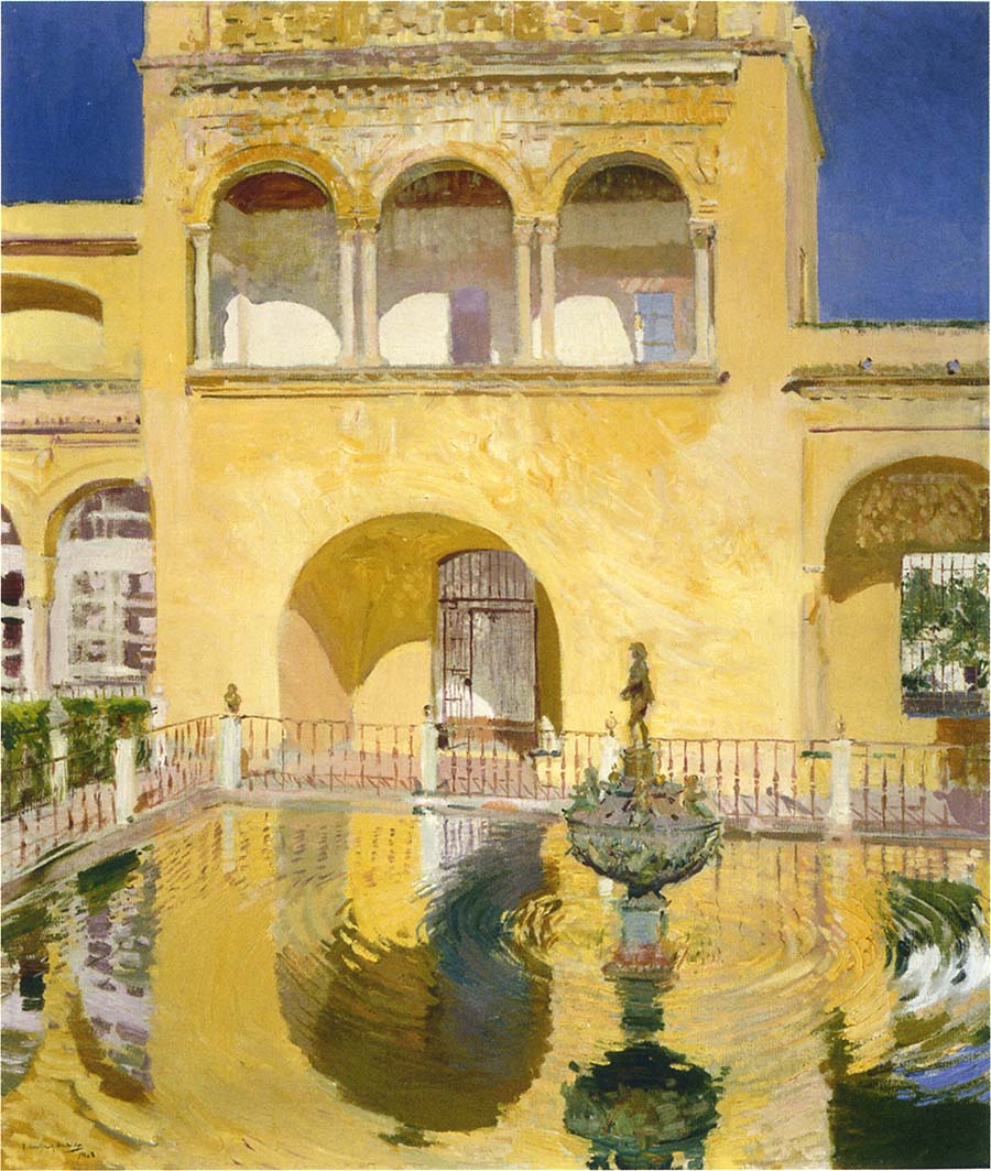 Joaquín Sorolla y Bastida, The Alcazat Seville (1908), oil on canvas, dimensions not known, location not known. WikiArt.