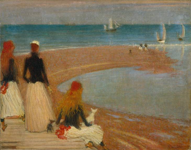 Philip Wilson Steer, The Beach at Walberswick (c 1889), oil on wood, 60.3 x 76.1 cm, The Tate Gallery, London. WikiArt.
