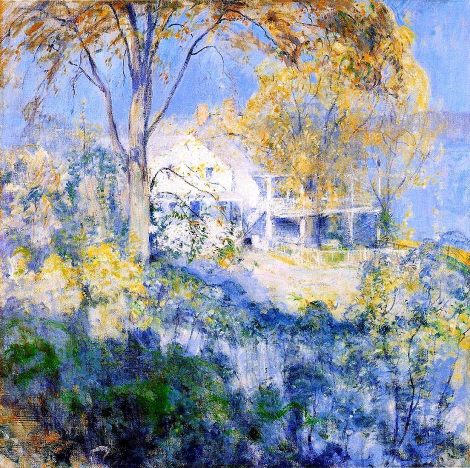 John Henry Twachtman, October (c 1901), oil on canvas, 76.2 x 76.2 cm, Chrysler Museum of Art, Norfolk, VA. WikiArt.