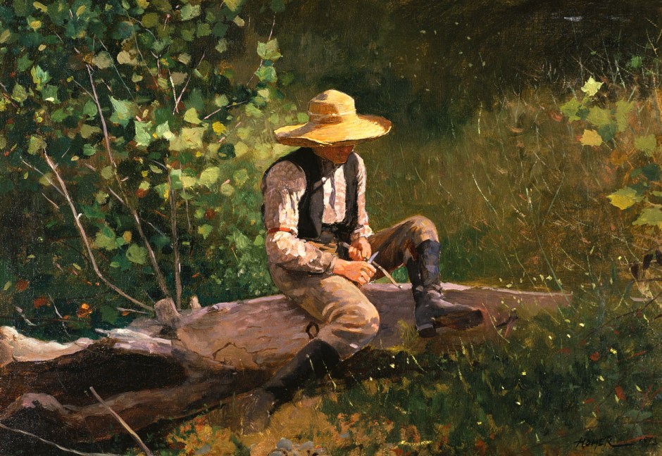 Winslow Homer, The Whittling Boy (1873), oil on canvas, 40 x 57.6 cm, The Terra Museum of American Art, Chicago, IL. Wikimedia Commons.