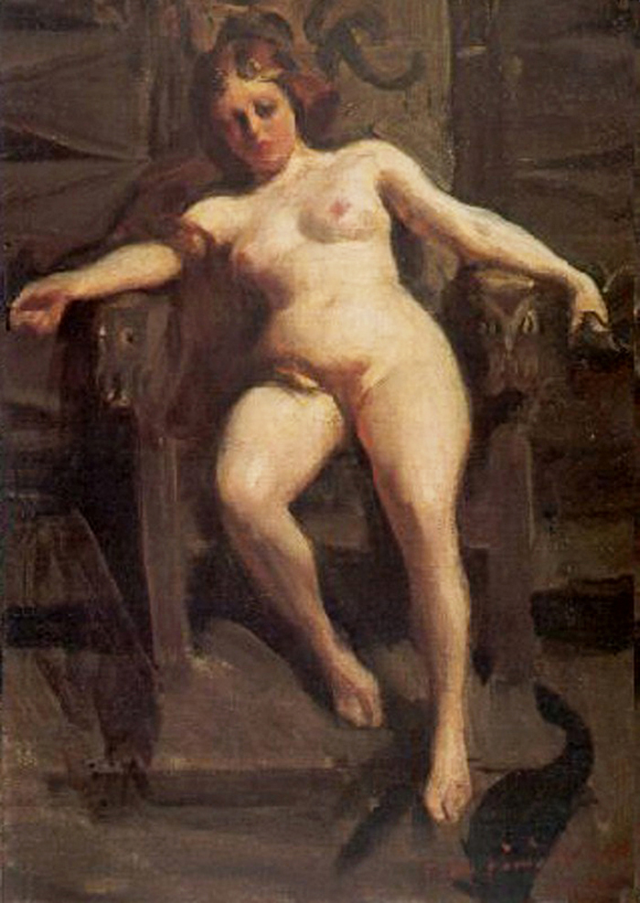 Anders Zorn, Freya (1901), oil on canvas, 61 x 45.5 cm, Zornmuseet, Mora, Sweden. Wikimedia Commons.