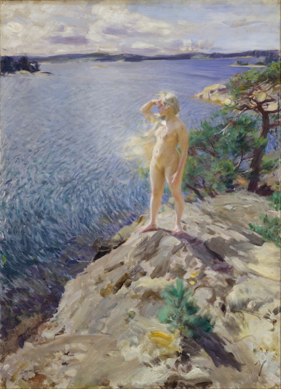 Anders Zorn, In the Skerries (1894), oil on canvas, 125.5 x 90.5 cm, Nationalgalleriet, Oslo. Wikimedia Commons.