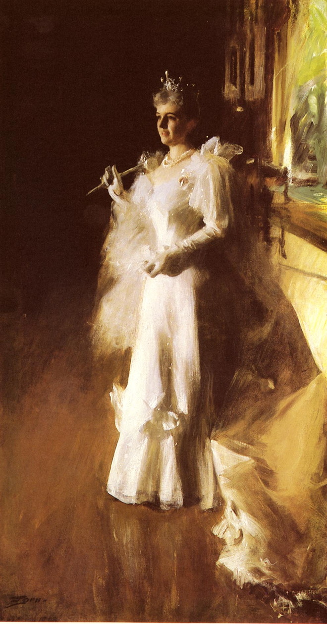 Anders Zorn, Mrs Potter Palmer (1893), oil on canvas, 258 x 141.2 cm, The Art Institute of Chicago, Chicago. Wikimedia Commons.
