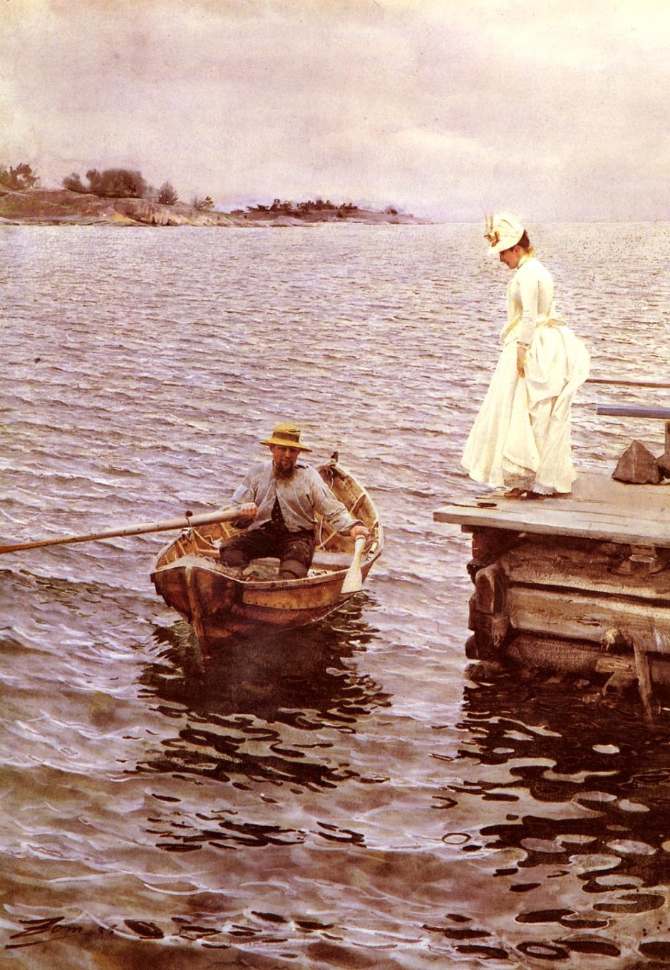 Anders Zorn, Summer Vacation (1886), watercolour, 76 x 56 cm, Private collection. WikiArt.