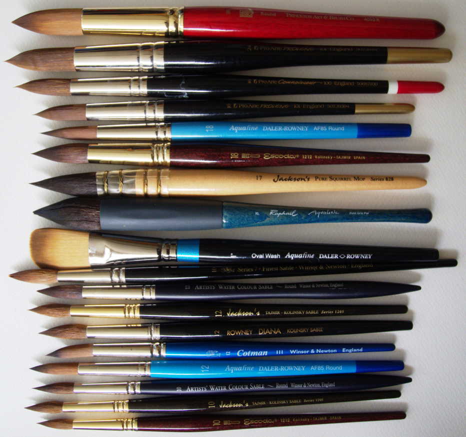 All the brushes assessed in the first batch of tests.