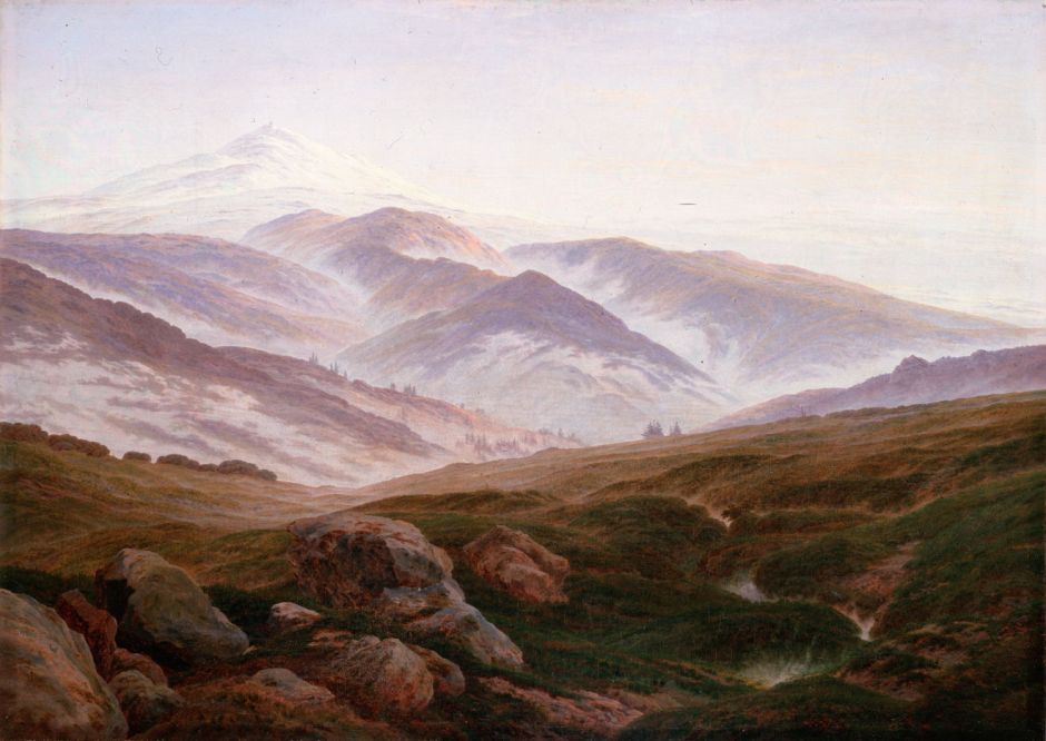 Caspar David Friedrich, The Giant Mountains (1830β35), oil on canvas, 72 Γ 102 cm, Alte Nationalgalerie, Berlin. Wikimedia Commons.