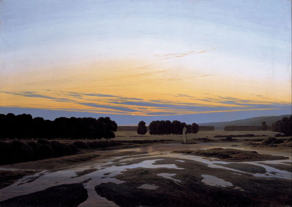 Caspar David Friedrich, The Large Enclosure (c 1832), oil on canvas, 73.5 × 103 cm, New Masters Gallery, Dresden. Wikimedia Commons.
