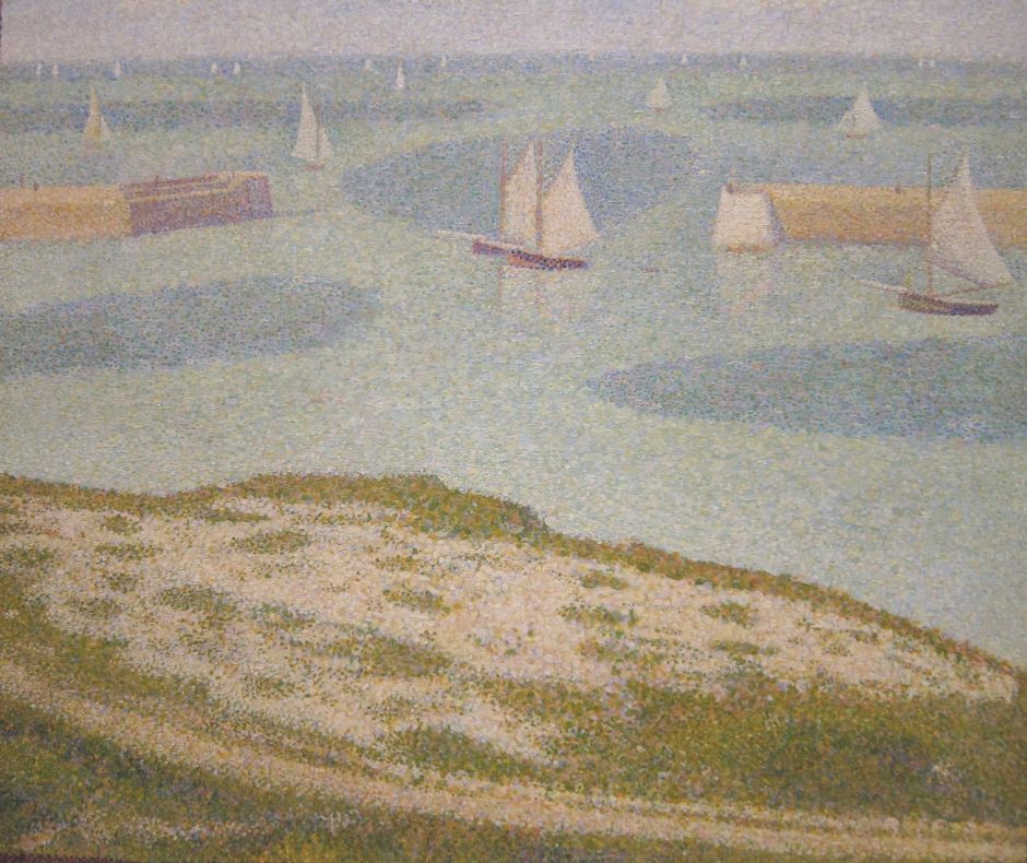 Georges Seurat, Port-en-Bessin, The Jetties (1888), oil on canvas, 54.9 x 65.1 cm, The Museum of Modern Art, New York, NY. Wikimedia Commons.