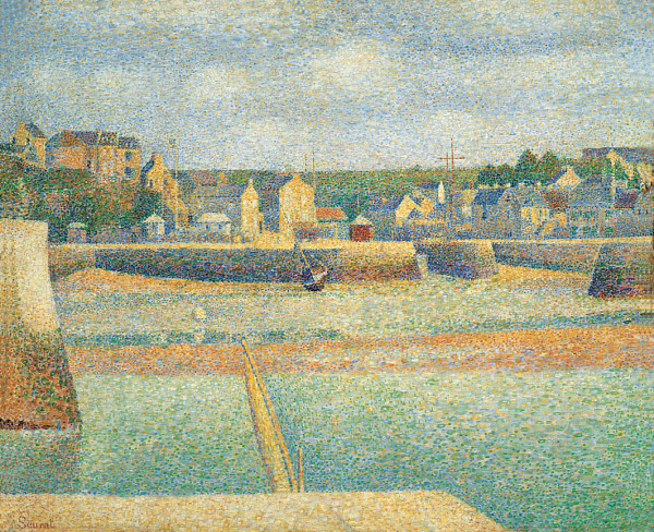 Georges Seurat, Port-en-Bessin, Outer Harbour (Low Tide) (1888), oil on canvas, 54.3 x 66.7 cm, Saint Louis Art Museum, Saint Louis, MO. Wikimedia Commons.