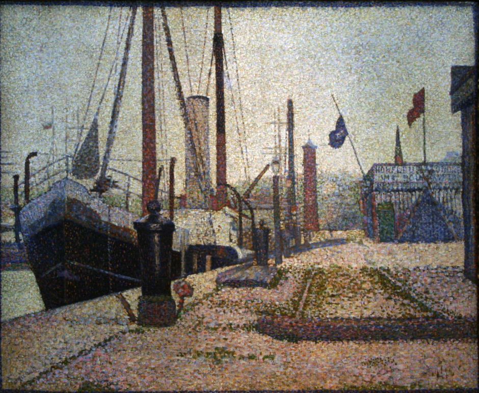 Georges Seurat, The Maria, Honfleur (1886), oil on canvas, 53 x 63.5 cm, National Museum, Prague. Wikimedia Commons.